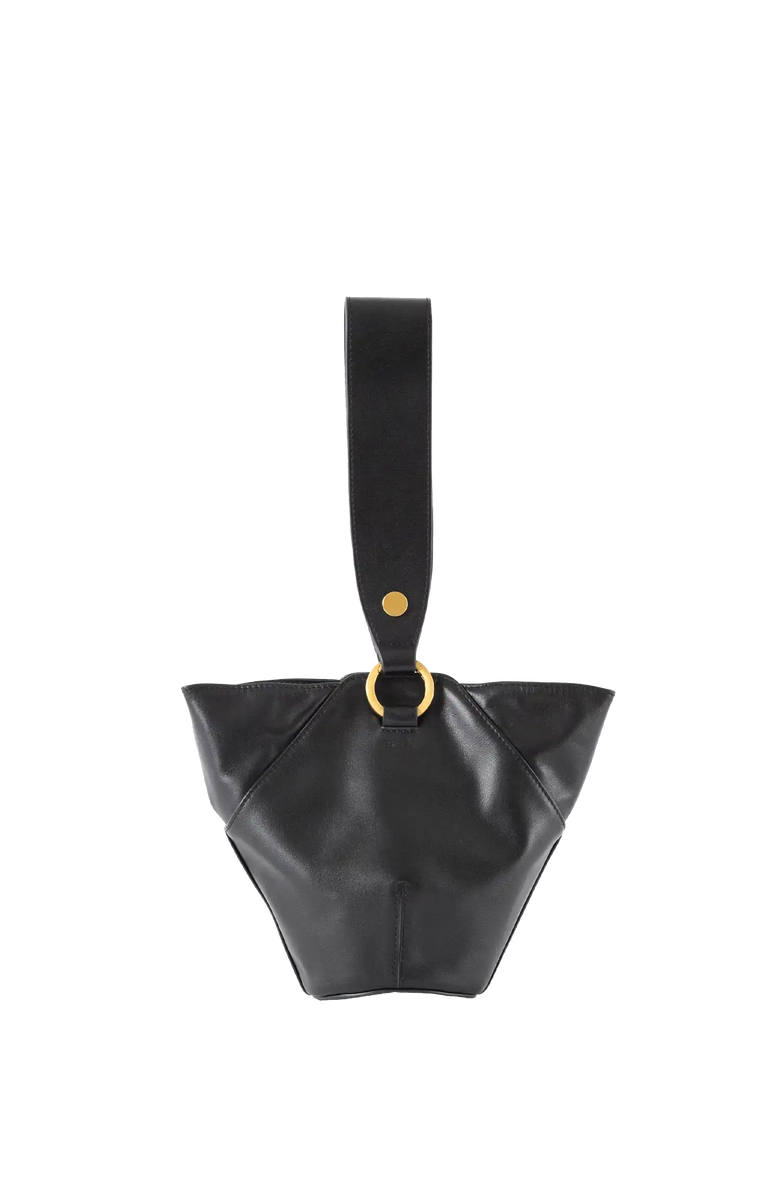 Esthera 9PM Leather Shoulder Bag, Alternate, color, Black
