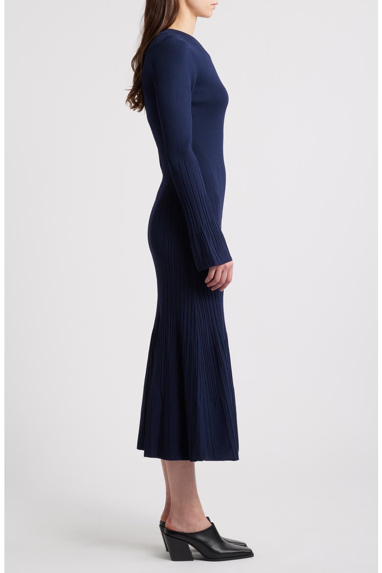 Austen Long Sleeve Rib Sweater Dress, Alternate, color, NAVY