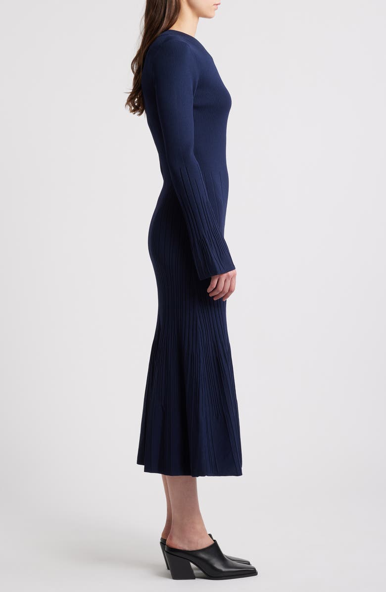 rag & bone Austen Long Sleeve Rib Sweater Dress, Alternate, color, Navy