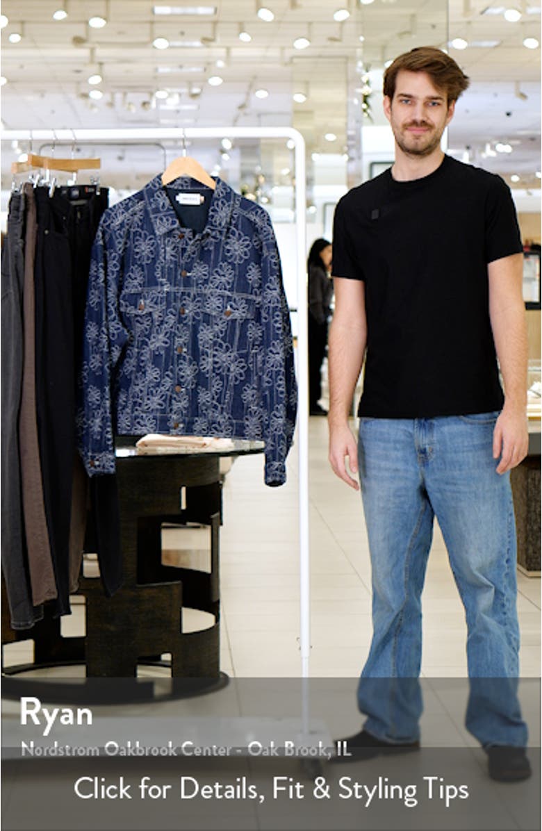 Floral Embroidery Denim Trucker Jacket, sales video thumbnail