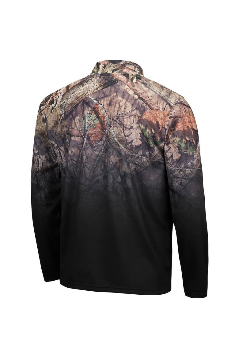 Men's Colosseum Black Washington Huskies Mossy Oak Fleet II Quarter-Zip Jacket, Alternate, color, Black