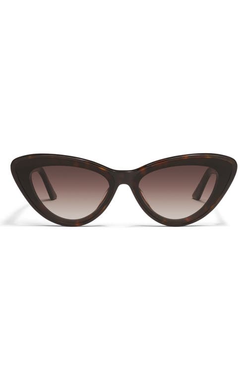 Quay Tempted 46mm Cat Eye Sunglasses In Neutral Tort/brown