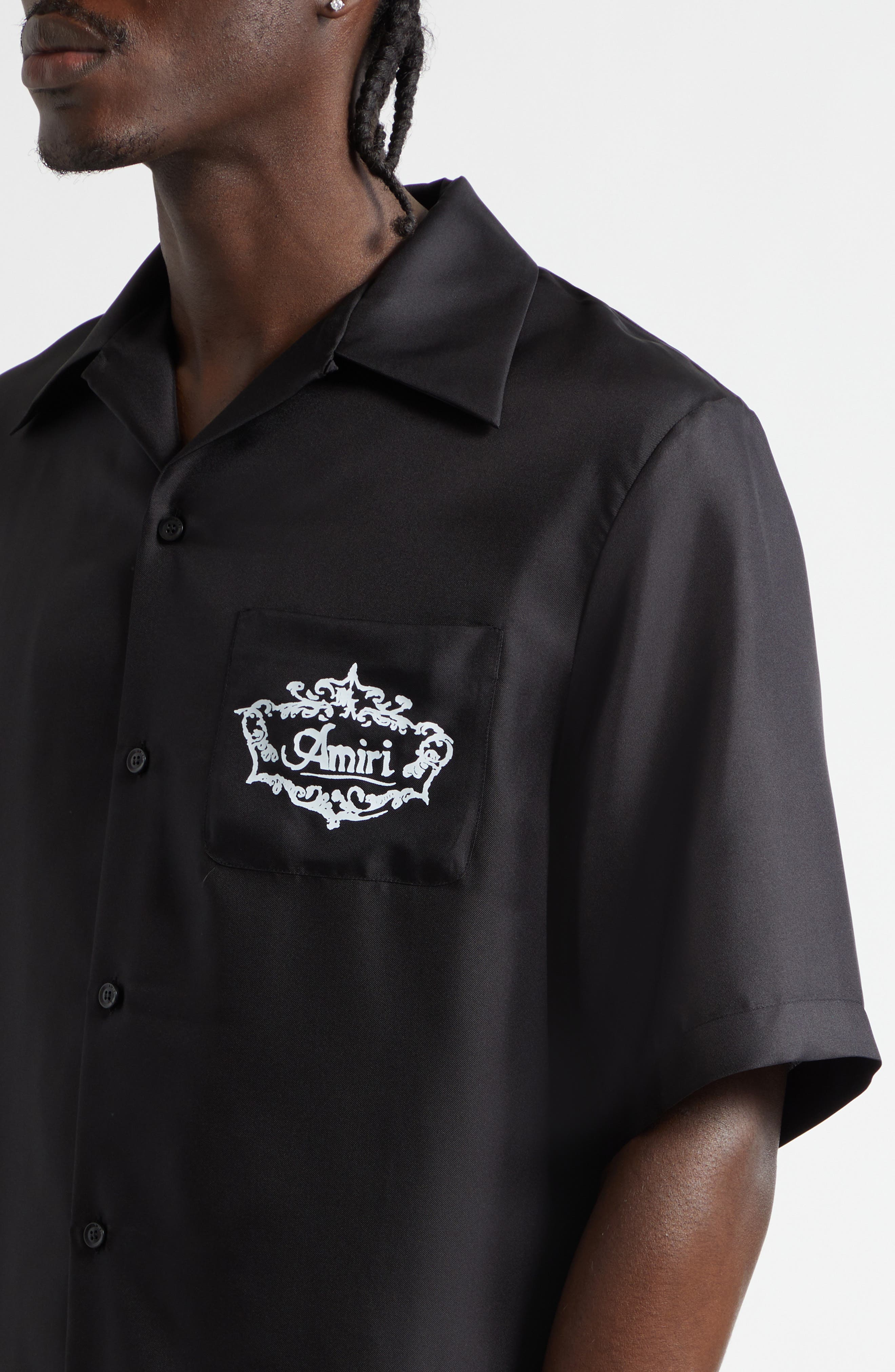 AMIRI Chateau Amiri Crest Silk Camp Shirt — фото 5