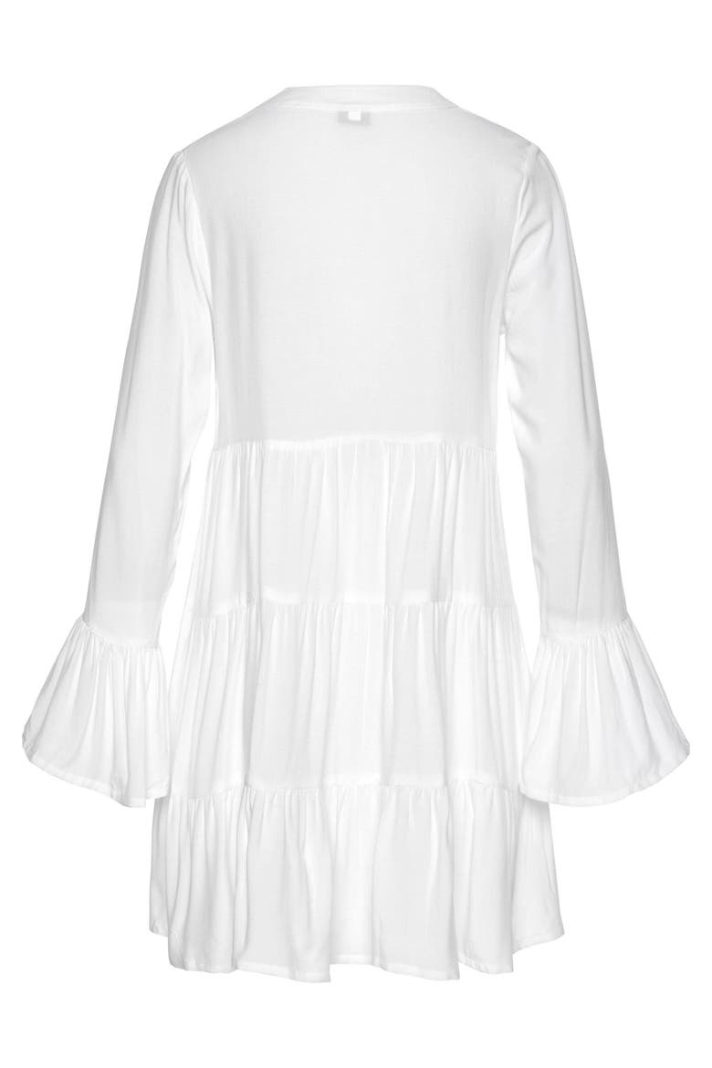 Flowy Flared Sleeve Dress, Alternate, color, White