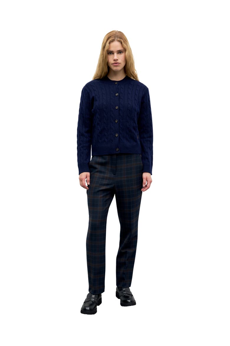 Raiza Cable Knit Cardigan, Alternate, color, Navy Blue