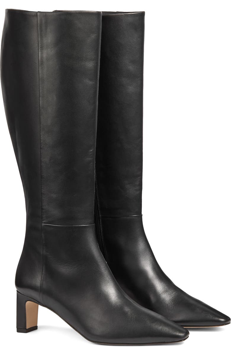 LK Bennett Margarite Mid Heel Knee High Boot, Main, color, Black