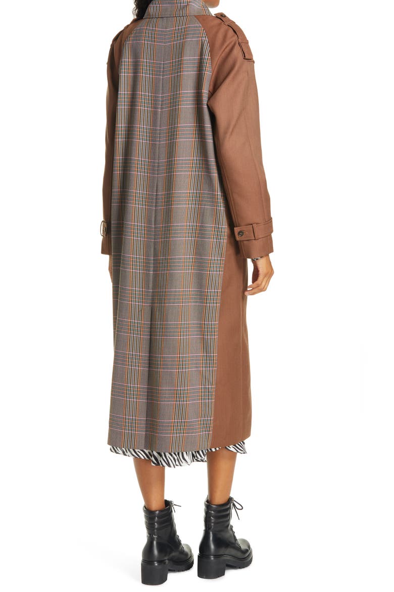 Rina Double Breasted Trench Coat, Alternate, color, PINK CHECKS