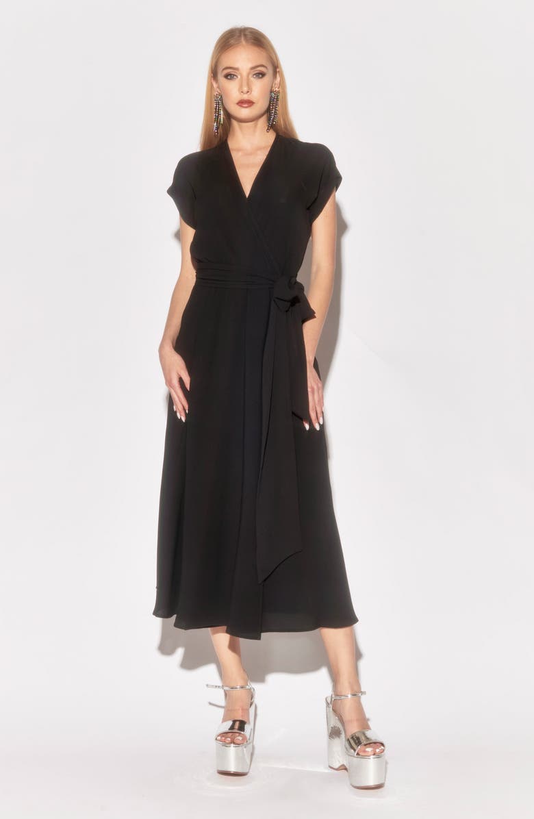MEGHAN LA Jasmine Midi Dress, Alternate, color, Black