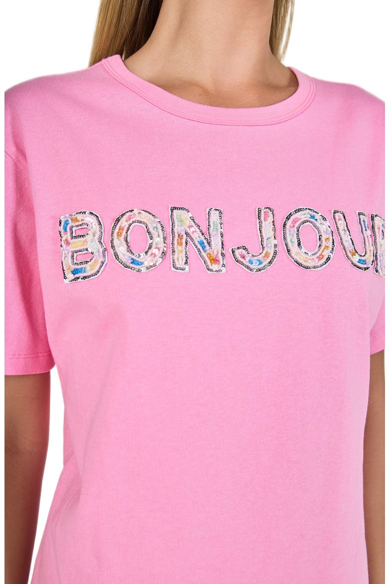 Bonjour Sequins Knit Top, Alternate, color, PINK