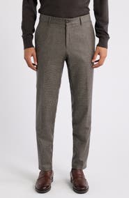 BOSS Genius Flat Front Virgin Wool Dress Pants