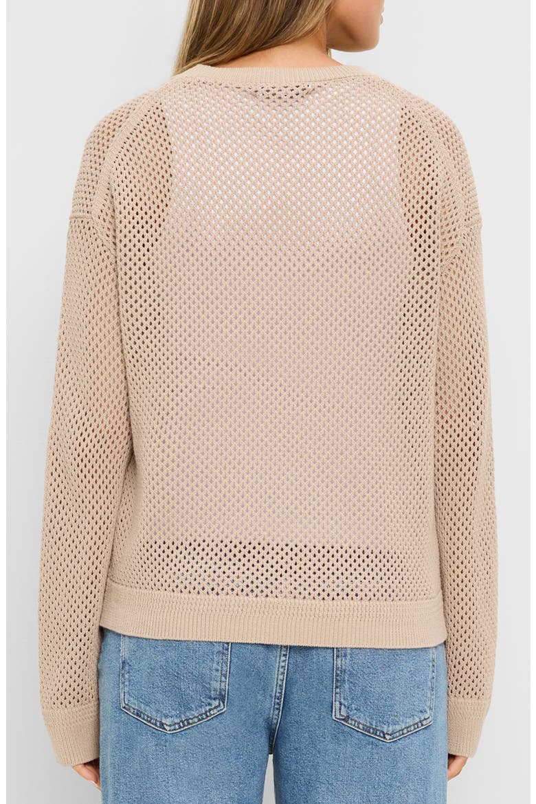 Sara Sheer Cotton Mesh Sweater, Alternate, color, MACADAMIA