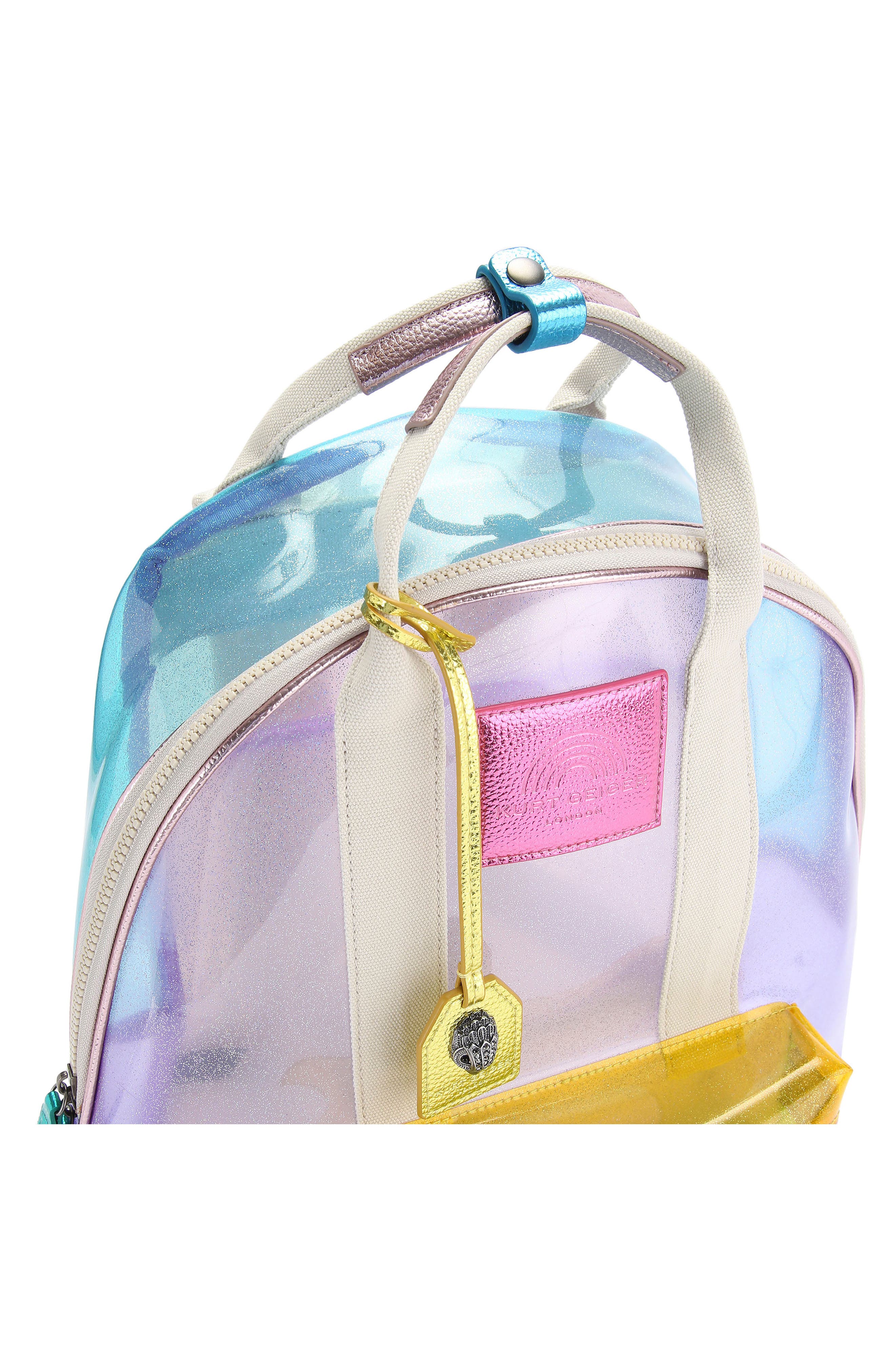 Kurt Geiger London Large Southbank Vinyl Clear Backpack, Alternate, color, 