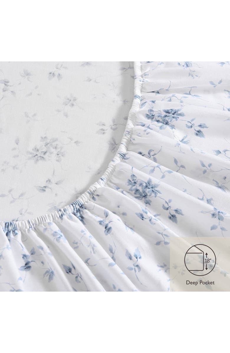 Laura Ashley Garden 300 Thread Count Cotton Set of 2 Pillowcases, Alternate, color, Blue