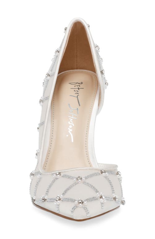 Shop Betsey Johnson Cruze Half D'orsay Pointed Toe Pump In Ivory