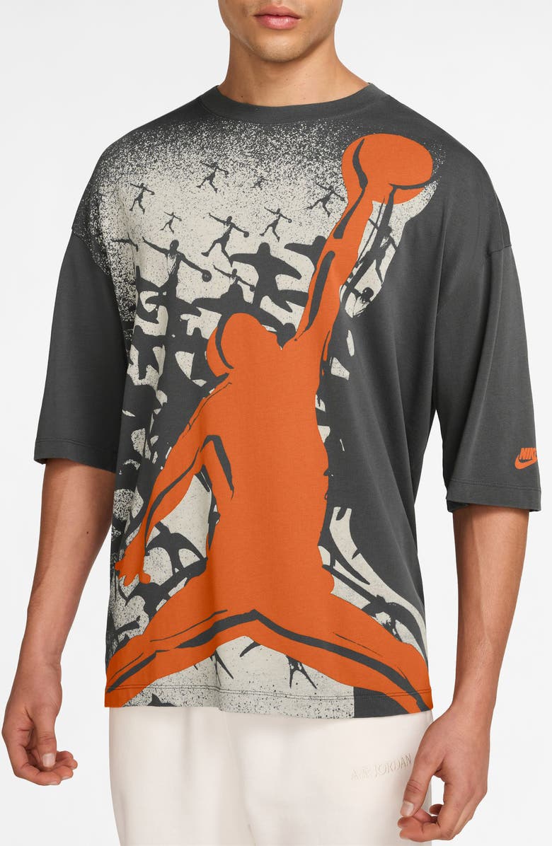 Jordan Reissue Oversize Graphic T-Shirt, Main, color, Iron Grey/ Starfish