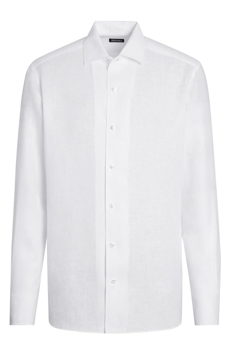 ZEGNA Luxury Linen Button-Up Shirt, Alternate, color, 