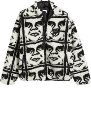 Obey Repeated Icon Insulated Fleece Zip Jacket