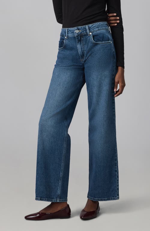 Lola Denim Miro Mid Rise Relaxed Straight Jeans In Blue