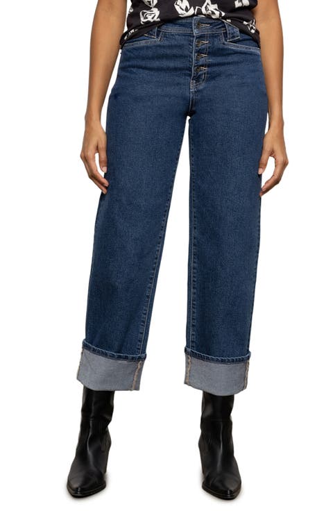 Luna Exposed Button Relaxed Straight Leg Jeans