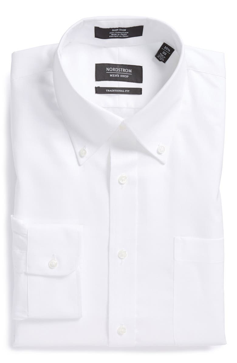 NORDSTROM MEN'S SHOP Nordstrom Traditional Fit Non-Iron Dress Shirt, Main, color,