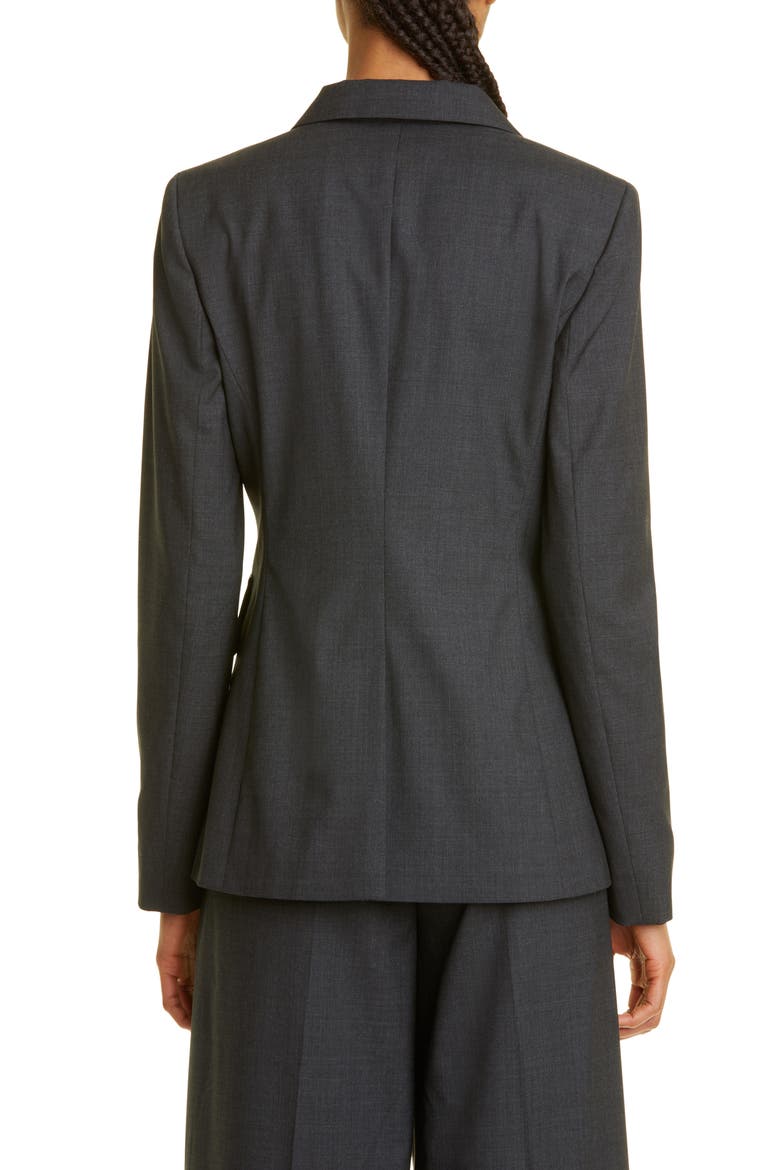 Editore Double Breasted Virgin Wool Blazer, Alternate, color, DARK GREY