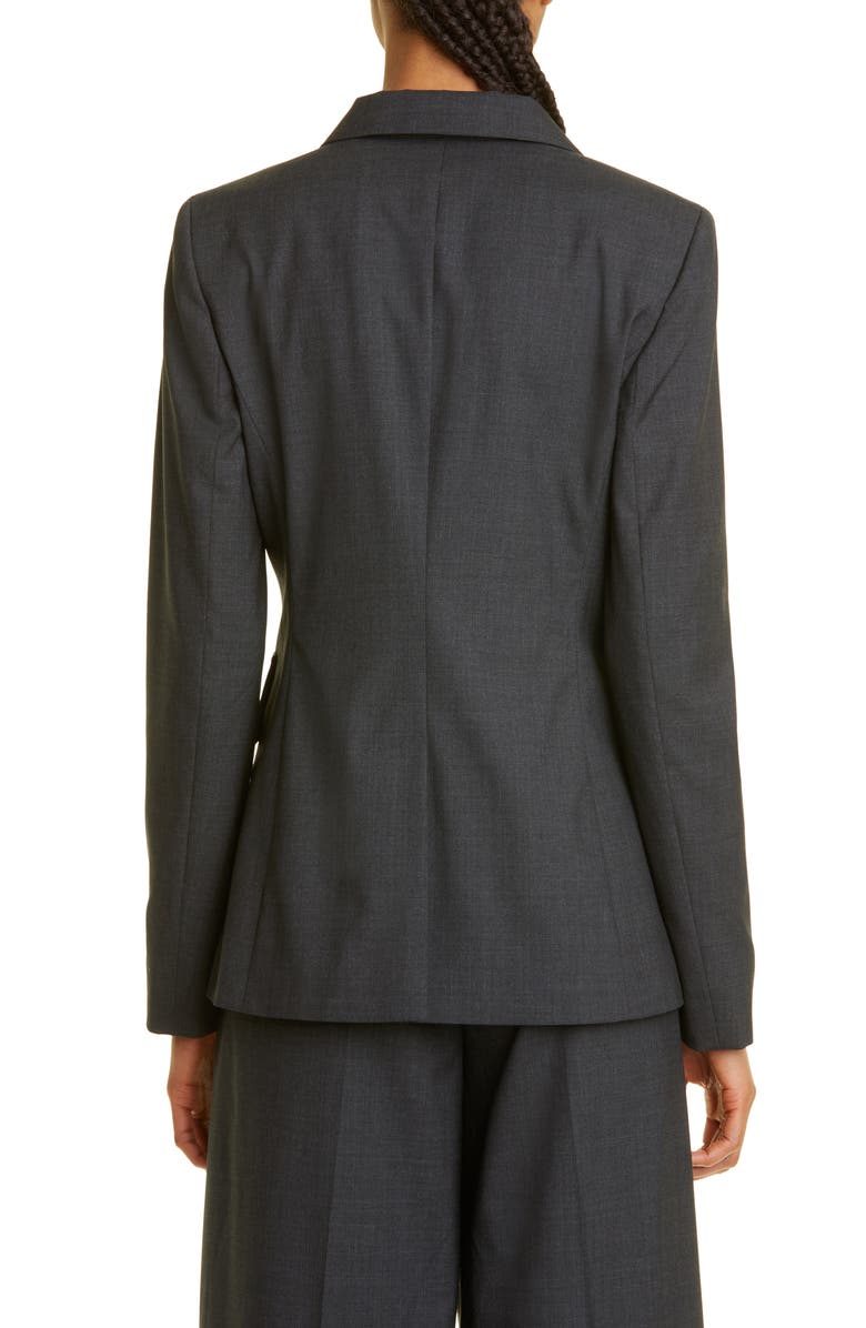 Max Mara Editore Double Breasted Virgin Wool Blazer, Alternate, color, 