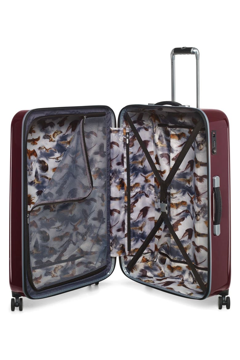 'Large Burgundy' Four Wheel Suitcase, Alternate, color, BURGUNDY
