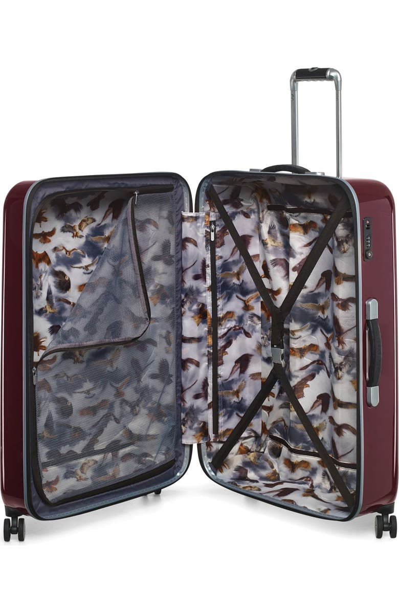 Ted Baker London 'Large Burgundy' Four Wheel Suitcase, Alternate, color,
