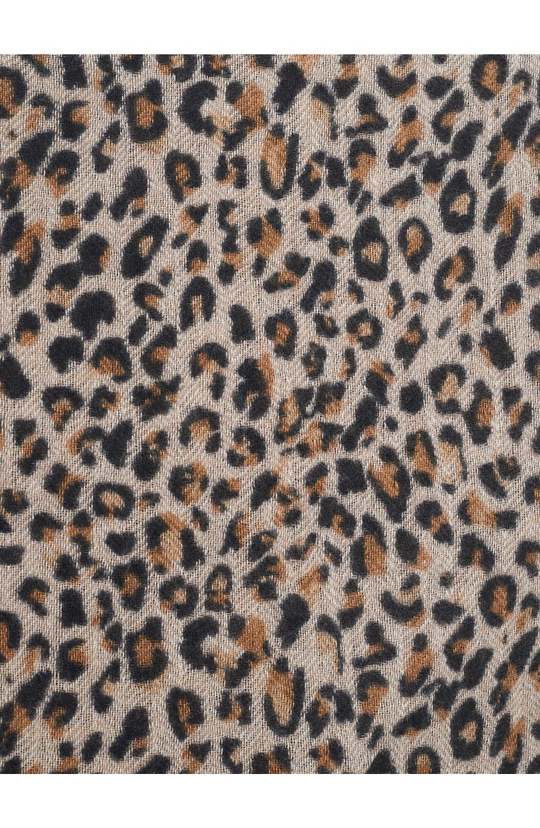 GERARD DAREL Rosalie Leopard Pattern Scarf, Alternate, color, Straw