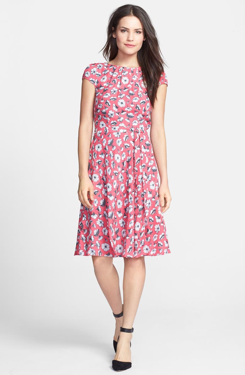 Wallis Floral Print Fit & Flare Dress, Main, color, 