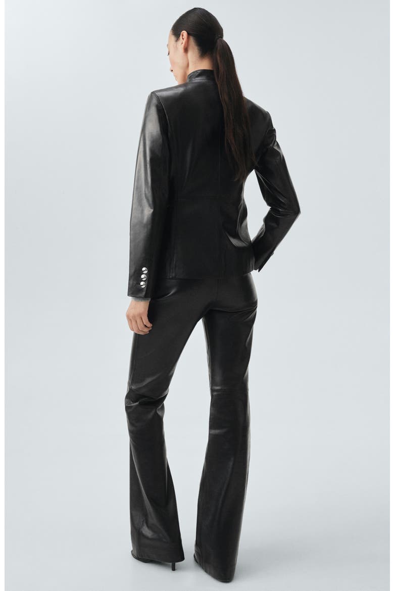 Selection Leather Flare Leg Pants, Alternate, color, BLACK
