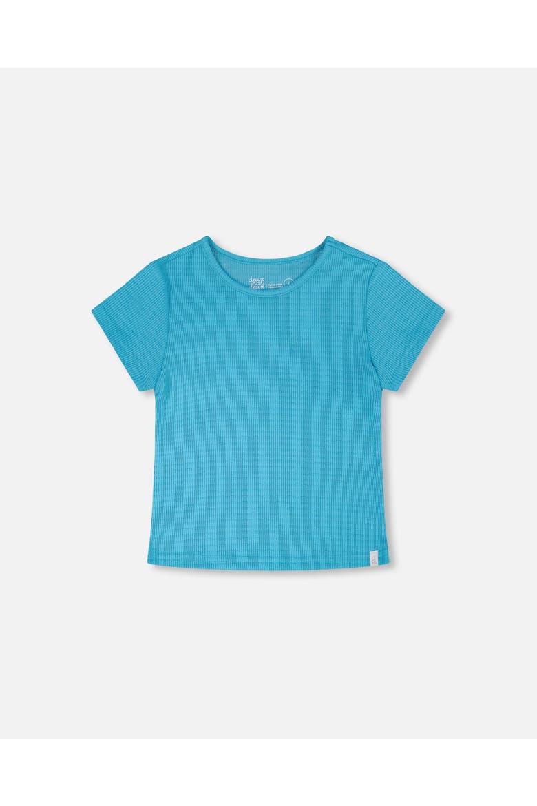 Relaxed Straight Fit Crinkle Jersey Short Sleeve T-Shirt, Main, color, Blue