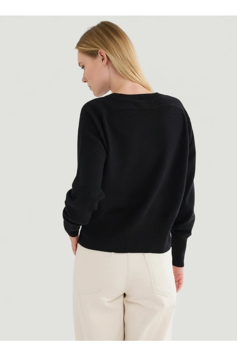 Cashmere Long Sleeve Pullover Crewneck, Alternate, color, NOIR