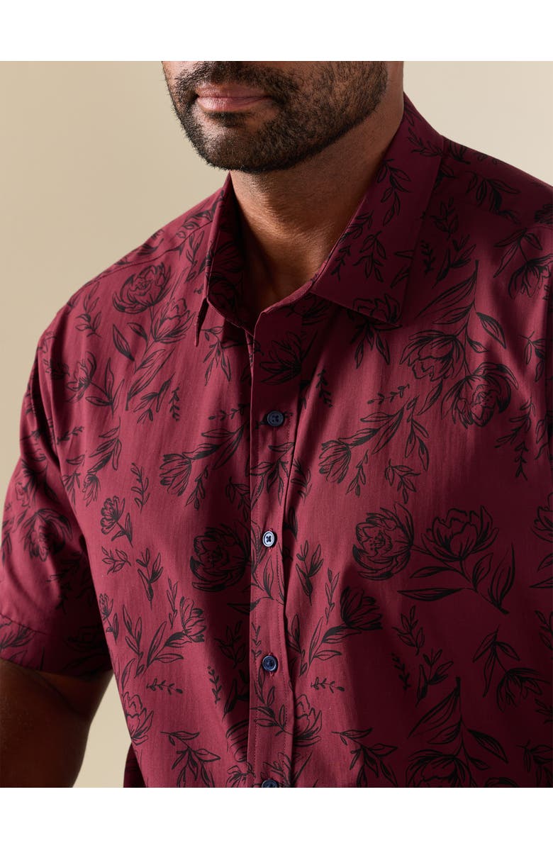 Synrgy by DXL Big & Tall Tonal Floral Sport Shirt V4, Alternate, color, Windsor Wine