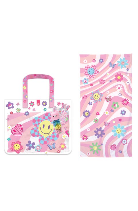 Kids' Beach Fashion Groovy Flower Bag & Hair Ties (Big Kid)