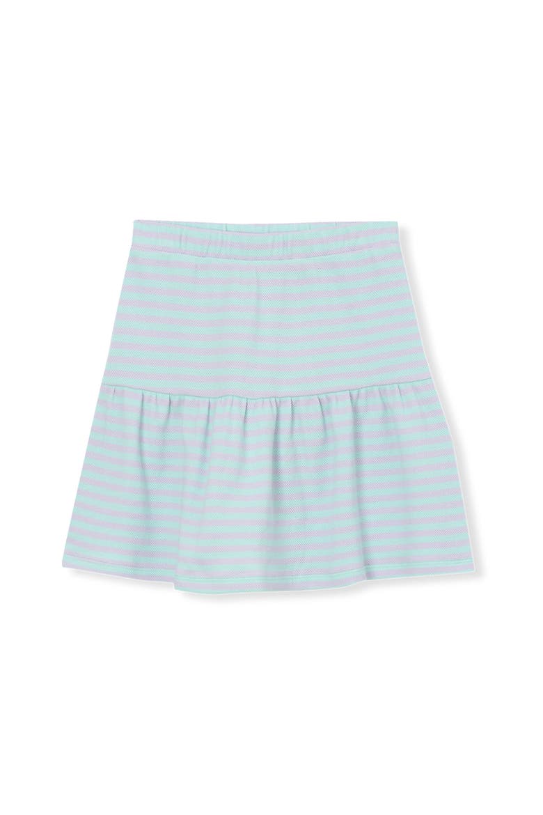 Girls Pique Knit Skirt, Alternate, color, Mint Multi Stripe