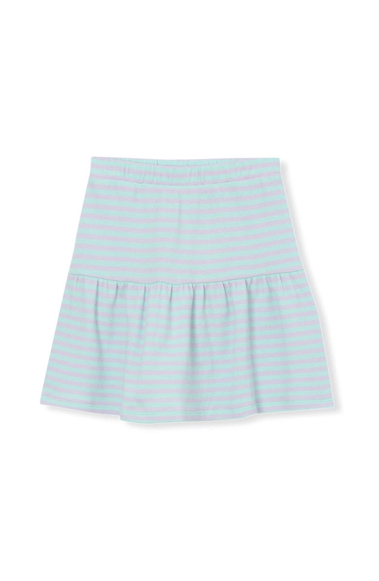 Lands' End Girls Pique Knit Skirt, Alternate, color, Mint Multi Stripe