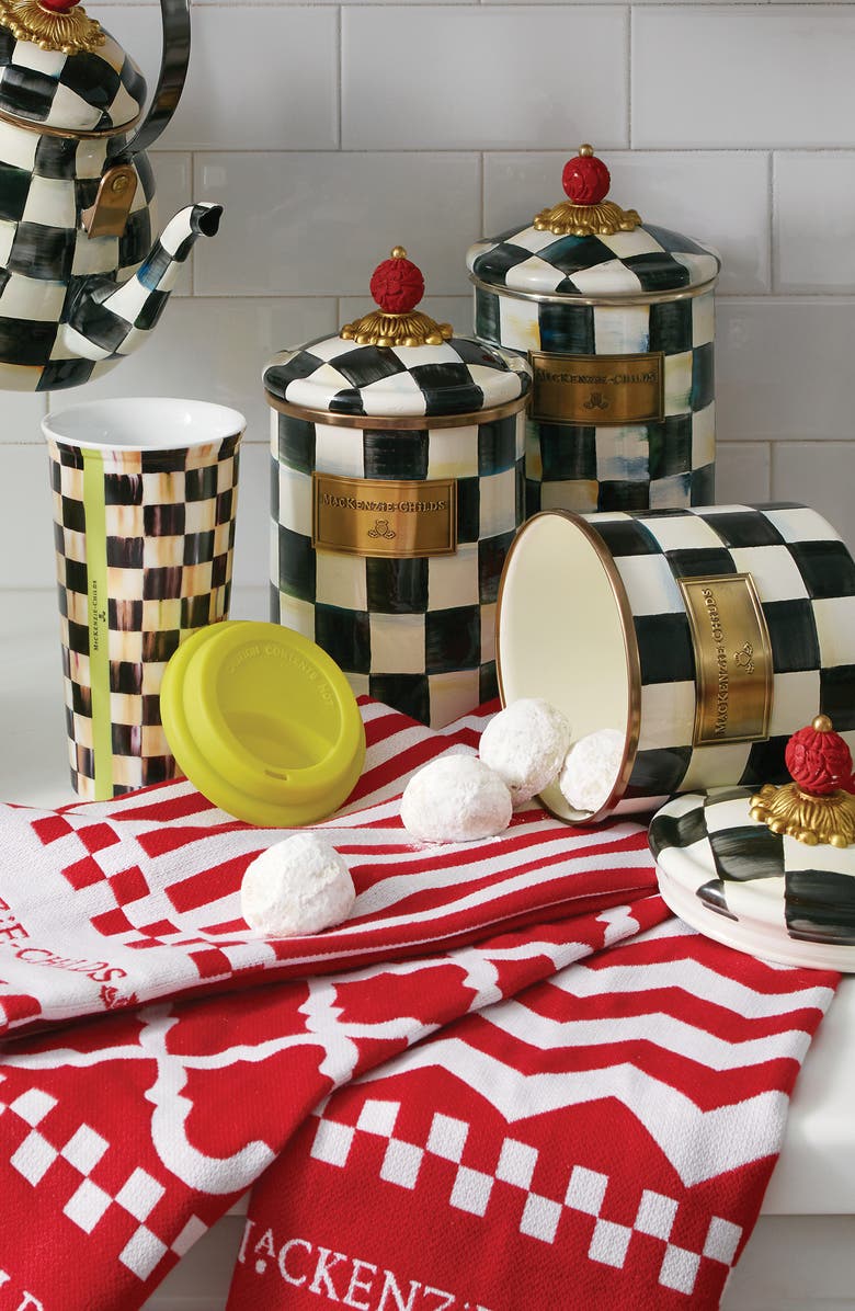 MACKENZIE CHILDS Courtly Check Enamel Canister, Alternate, color, 