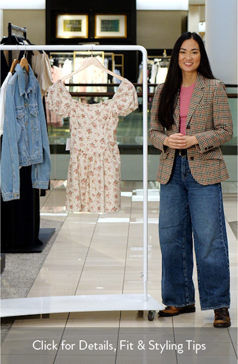 Isobelle Floral Puff Sleeve Cotton Mini Sundress, sales video thumbnail