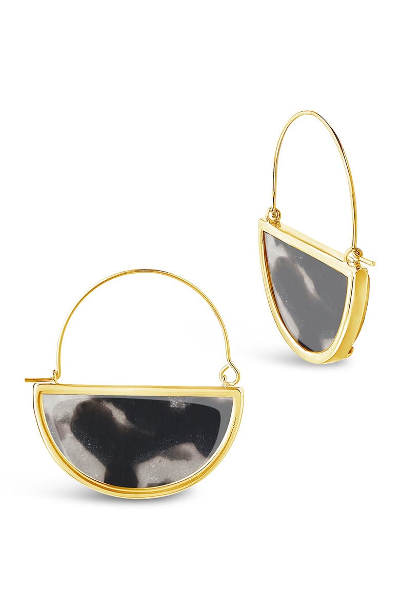 Sterling Forever 14K Gold Plated Brass Resin Half Moon Dangle Earrings, Main, color,