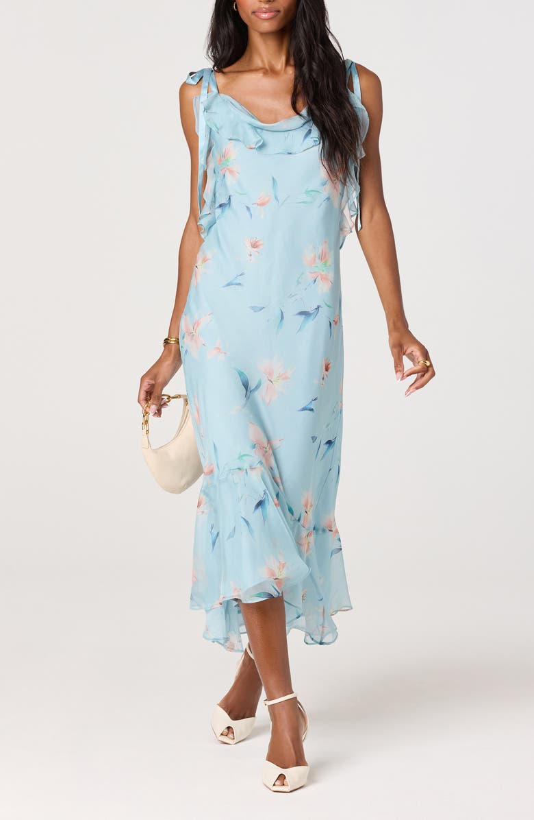 ASTR the Label Nissa Floral High-Low Dress, Main, color, Blue Floral