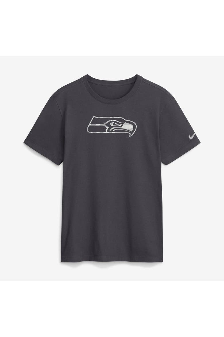 Men's Nike Anthracite Seattle Seahawks Fractal Logo T-Shirt, Main, color, Anthracite