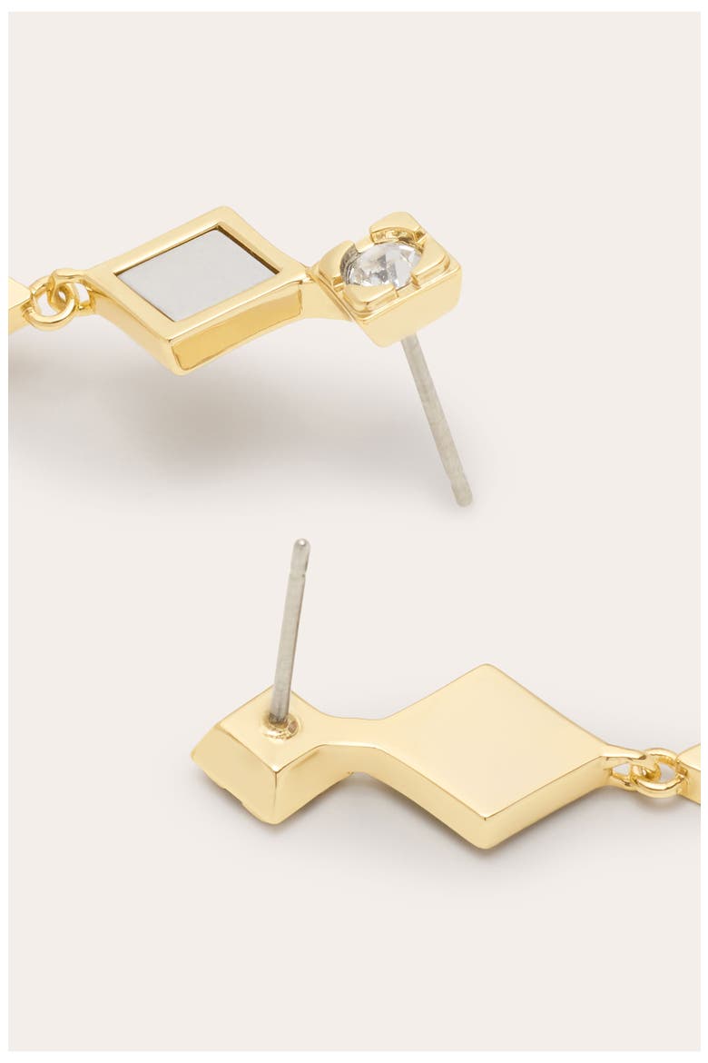 Nila Drop Earrings, Alternate, color, CLEAR/ TWO TONE