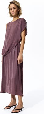 H&M Draped Satin Dress