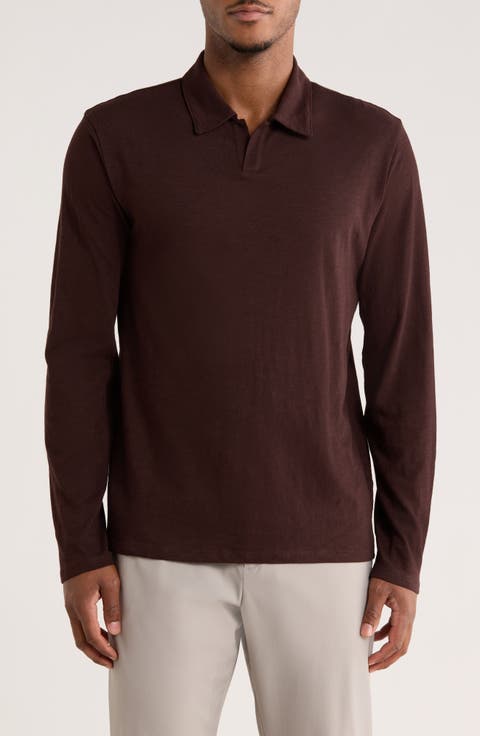 Johnny Collar Long Sleeve Knit Top