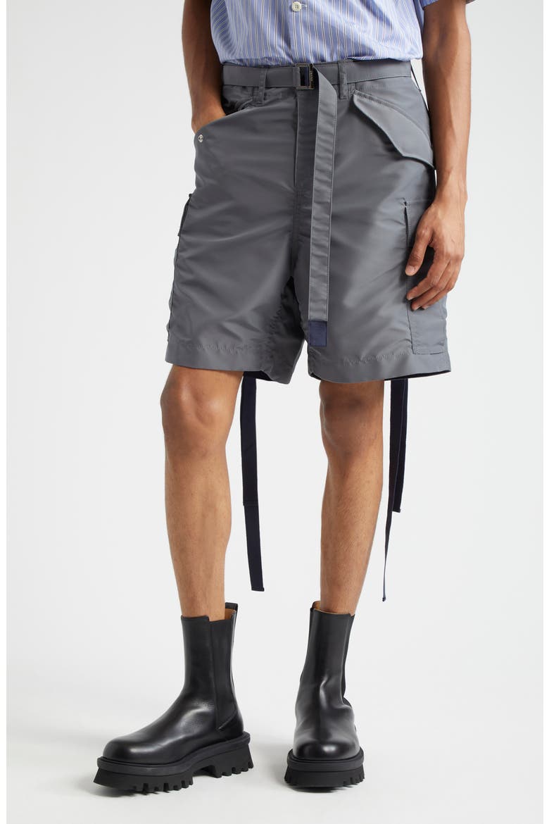 Nylon Twill Cargo Shorts, Main, color, GRAY
