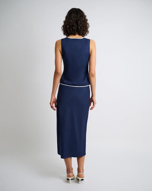 Onia Air Linen Tank Top In Blue