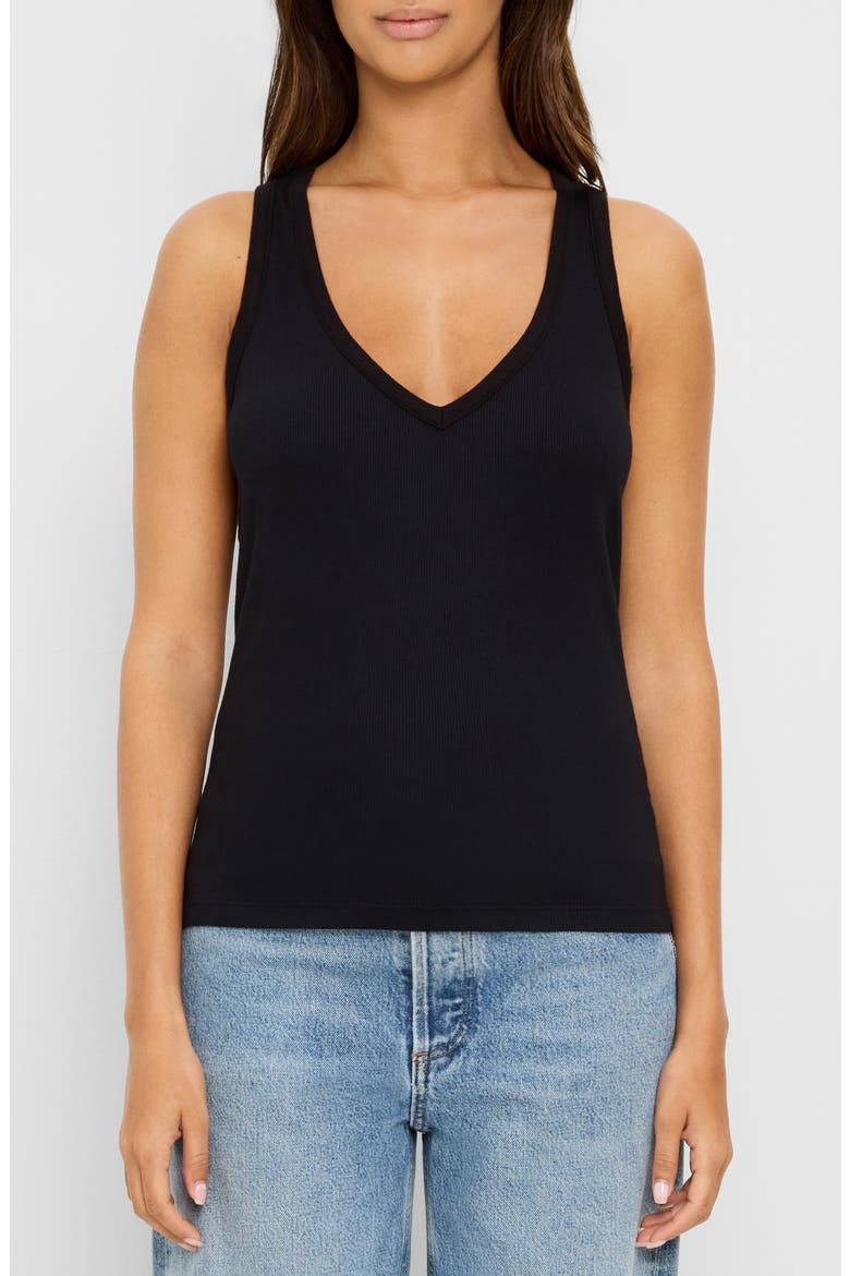 Ivara Racerback Rib Tank, Main, color, BLACK