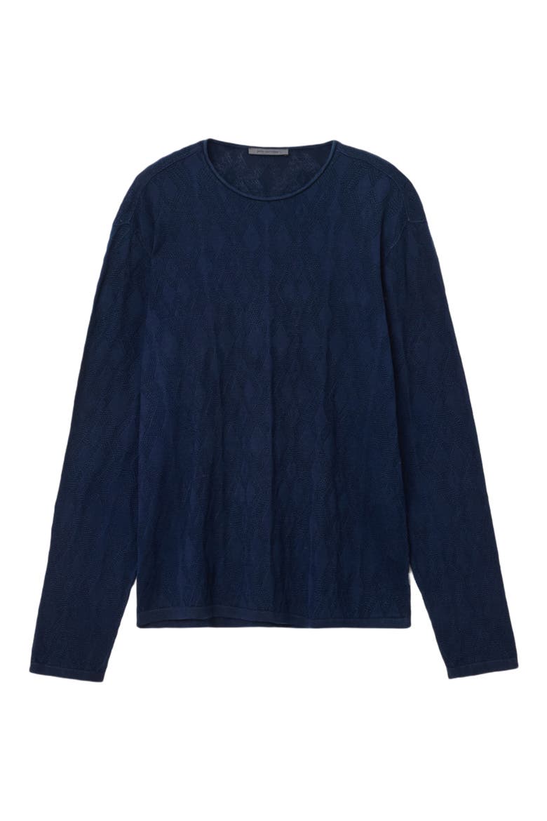 Brycen Broken Argyle Organic Cotton Sweater, Alternate, color, NAVY