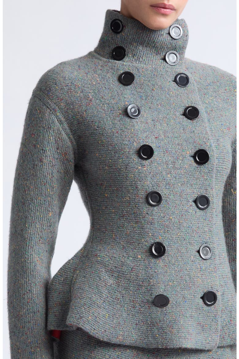 Capucine Wool Donegal Sweater Jacket, Alternate, color, BLUE MULTI